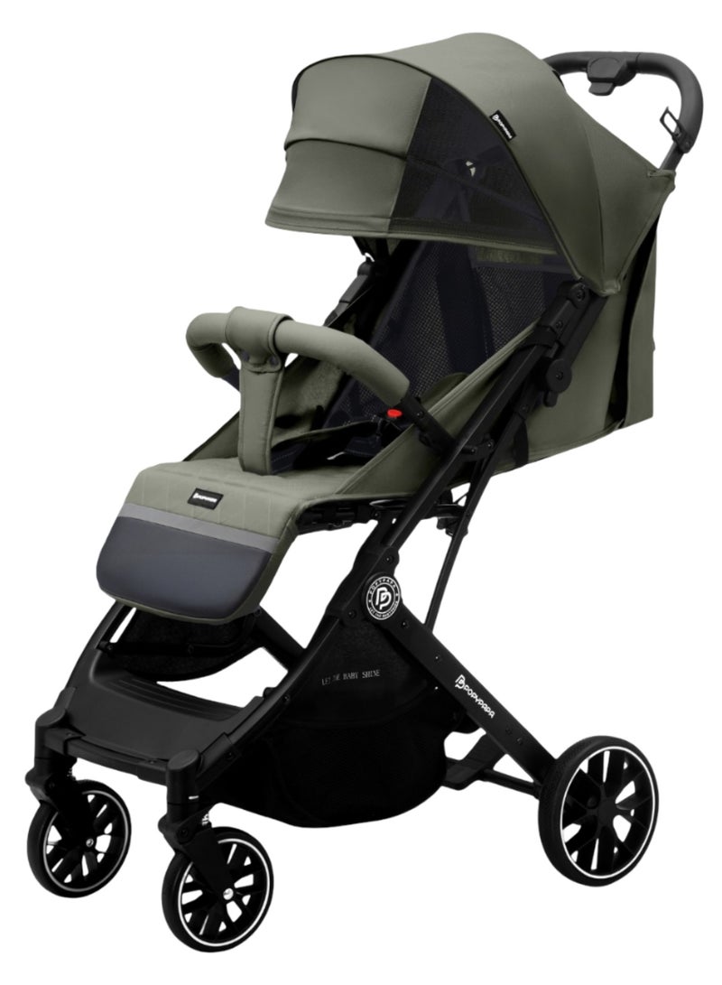 POPYPAPA Baby Stroller | Baby Stroller with Large Wheels & Smooth Ride | Baby Stroller Pushchair for Daily City Use | Adjustable Backrest | UPF Canopy | 5-Point Harness | Large Storage Basket - Image 1